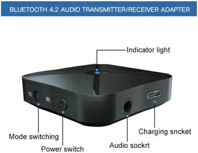 Alt view image 5 of 7 - 2 in 1 Bluetooth 5.0 Transmitter & Receiver Wireless Audio Adapter with 3.5mm Aux RCA Cable for TV Home Stereo Smartphone PC