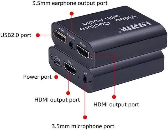 Alt view image 2 of 7 - Video Audio Capture Card HDMI to USB 2.0 1080p Record with Loop Out for Gaming Streaming Teaching Video Conference and Live Broadcasting
