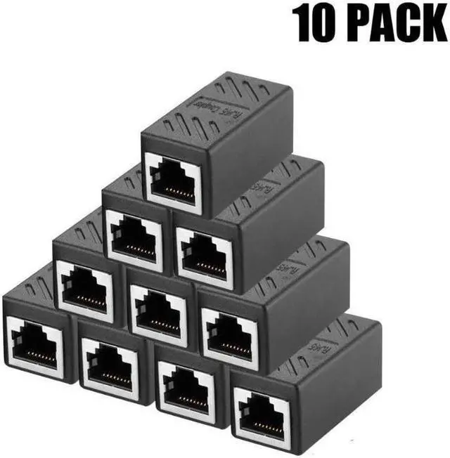 Main image of RJ45 Coupler, Ethernet Cable Extender Adapter for Cat7 Cat6 Cat5e, Ethernet Cable Coupler (Black-10 Pack)
