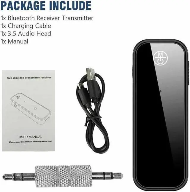 Alt view image 6 of 6 - Bluetooth 5.0 Adapter 3.5mm Jack Aux Receiver, 2-in-1 Wireless Transmitter & Receiver for iPod Touch (7th Generation), Streaming Audio of TV, PC, Speaker, Headphones, Car, Home Stereo