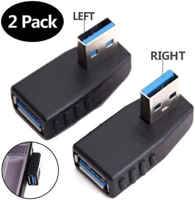 Main image of USB 3.0 Adapter 90 Degree Male to Female Coupler Connector Plug Left Angle and Right Angle by Oxsubor