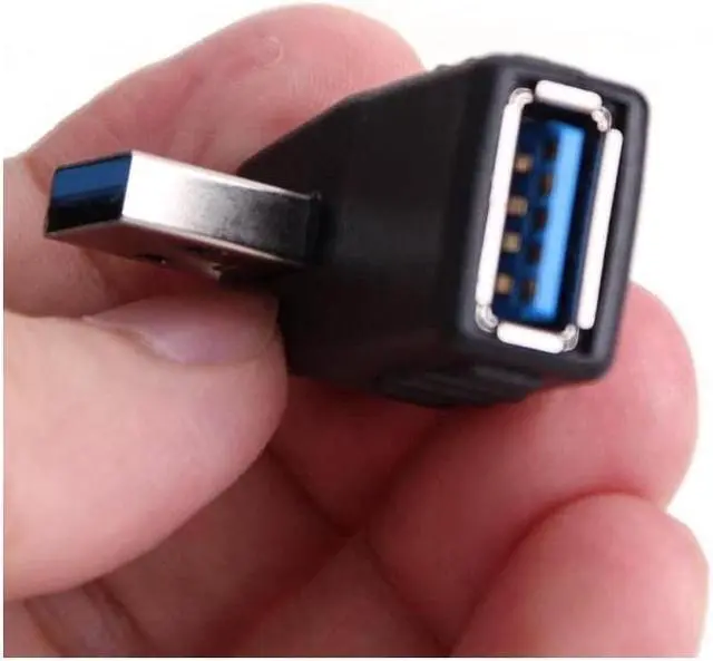 Alt view image 5 of 5 - USB 3.0 Adapter 90 Degree Male to Female Coupler Connector Plug Left Angle and Right Angle by Oxsubor