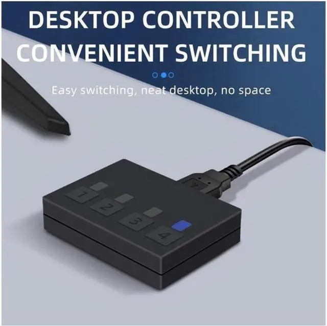 Alt view image 3 of 7 - 4x1 HDMI KVM Switch 4 Port, 8K @60Hz 4K@120Hz HDMI USB KVM HDMI Switch Share 4 Computers with One Monitor One-Button Swapping, 4 in 1 Out KVM Switcher for PC Laptop with 4 USB Cables 1 Power Cable