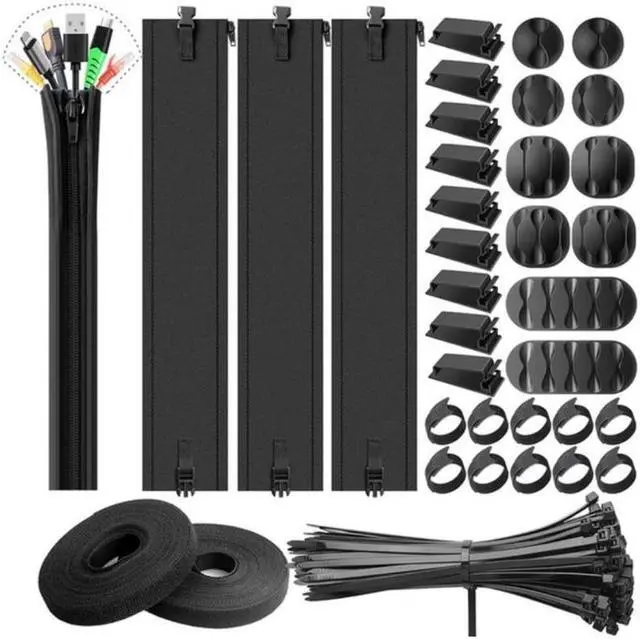Main image of 146Pcs Cable Management, Cord Management, PC Cable Management, Cable Organizer, Cable Management Kit