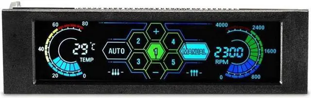 Alt view image 2 of 6 - 5.25" Drive Bay PC Computer CPU Cooling LCD Front Panel Temperature Controller Fan Speed Control for Desktop Computer