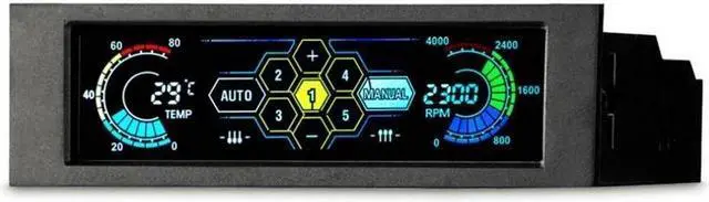 Alt view image 3 of 6 - 5.25" Drive Bay PC Computer CPU Cooling LCD Front Panel Temperature Controller Fan Speed Control for Desktop Computer