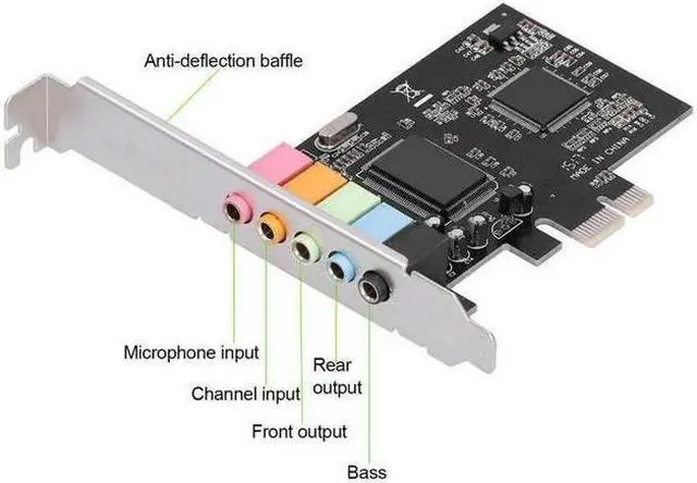 Alt view image 2 of 5 - PCI-E 5.1 Sound Card CMI8738 Chip Stereo Audio Card for Windows 7/for Vista/XP 32/64-bit PC Computer with PCI-Express Slot