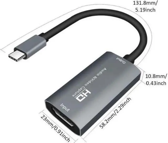 Alt view image 5 of 5 - HD-MI to USB-C Video Capture Card HD 1080P Type C to HD-MI Video Capture Board Game Record Live Streaming Broadcast