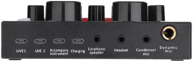 Alt view image 5 of 6 - V8 Sound Card Audio USB 5.0 Headset Microphone Webcast Live Sound Card 18 Sound Effects 6 Modes Sound Card for Phone Computer