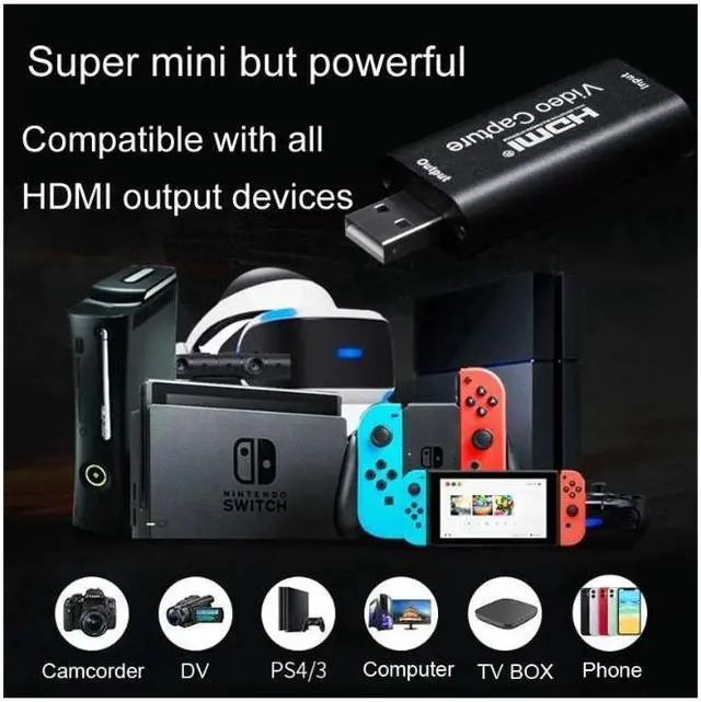 Alt view image 6 of 6 - HDMI Video Capture Card Audio Video Capture Card HDMI to USB2.0 1080P Record DSLR Action Cam to PC HD Live Broadcasting