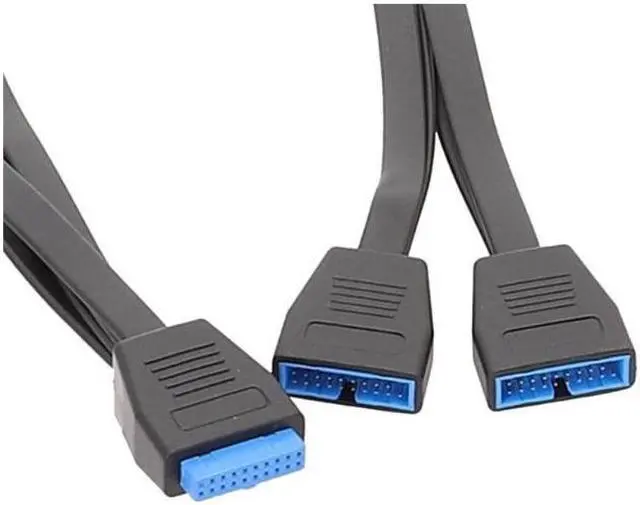 Alt view image 5 of 6 - USB 19Pin/20Pin Splitter Cable for Motherboard Expansion Cable USB3.0 19Pin 1 to 2 Splitter 20CM