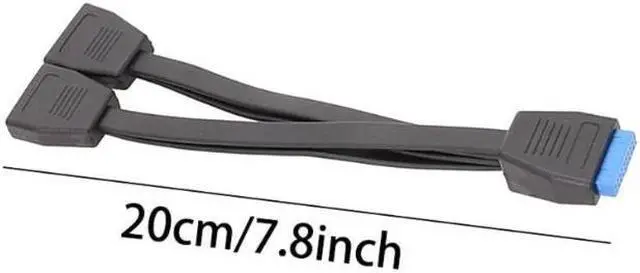 Alt view image 6 of 6 - USB 19Pin/20Pin Splitter Cable for Motherboard Expansion Cable USB3.0 19Pin 1 to 2 Splitter 20CM