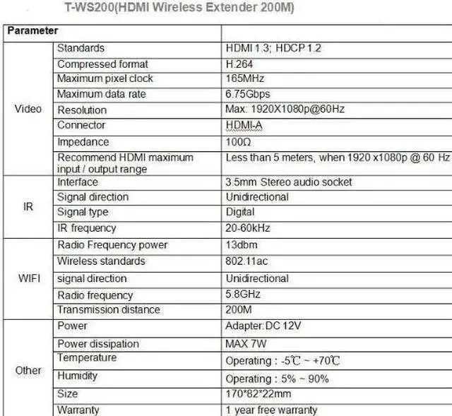 Alt view image 3 of 6 - (1 SENDER and 4 RECEIVERS kit) Up to 656Ft Wireless 1080P 60Hz Video Extender with Local Pass-through HDMI Loop-out Transmitter Receiver kit 200m with IR remote