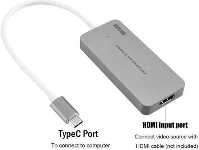 Alt view image 2 of 6 - 1080p 60fps HDMI Video Capture Card to Type C Game Recording Box for PS4 Switch HD Camera DVD for YOUTUBE Live Streaming