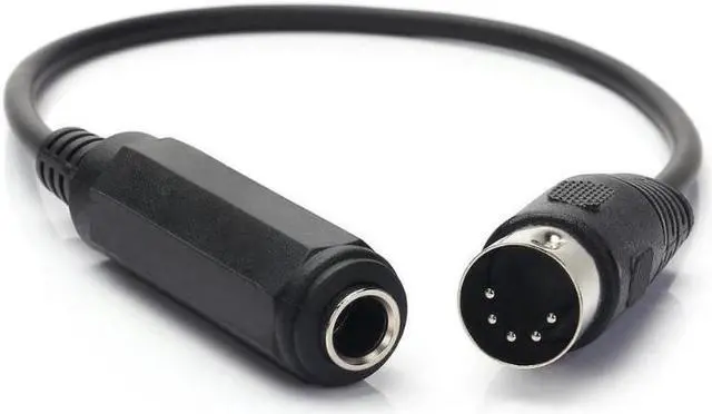 Main image of 6.35mm Female 1/4" TRS to DIN 5 Pin MIDI Cable Adapter for Speaker, Amplifier, Mixer to MIDI Keyboard, Synthesizer and Guitar