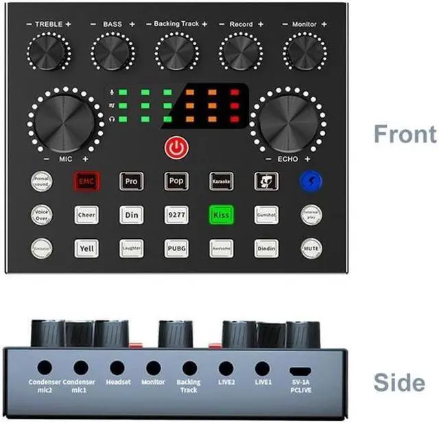 Main image of Universal Gift Audio Mixer Board Voice Changer Streaming Music Recording 7 Modes Multiple Effects Live Sound Card