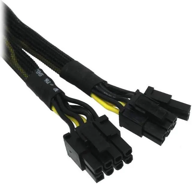 Alt view image 3 of 5 - COMeap GPU VGA PCIe 8 Pin Female to Dual 2X 8 Pin (6+2) Male PCI Express Power Adapter Braided Y-Splitter Extension Cable 9-inch(23cm)