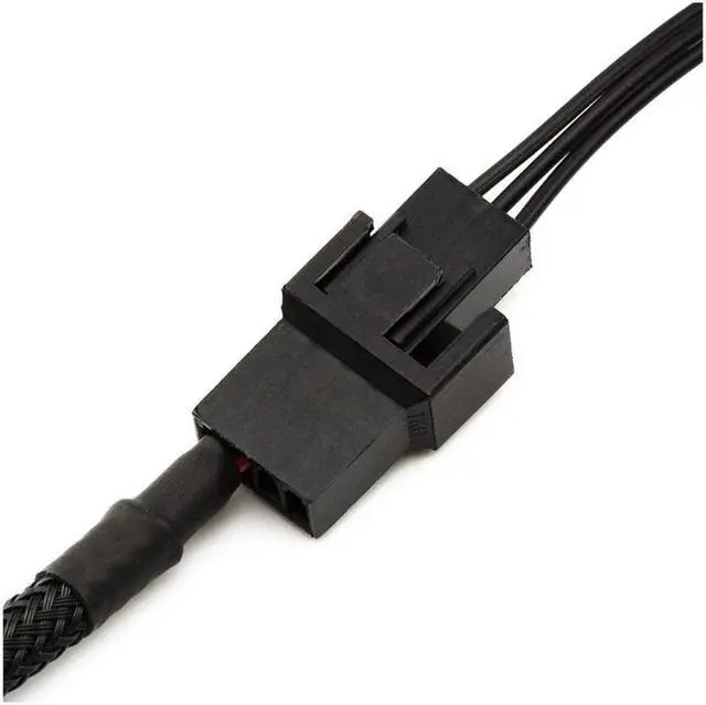 Alt view image 4 of 5 - CRJ Full Speed 12V Voltage Step-Up USB to Dual 3-Pin and 4-Pin PC Fan Sleeved Power Adapter Cable