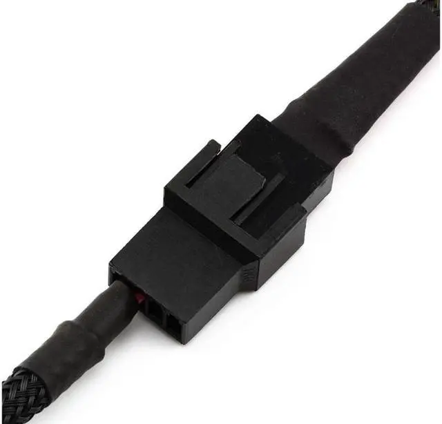 Alt view image 5 of 5 - CRJ Full Speed 12V Voltage Step-Up USB to Dual 3-Pin and 4-Pin PC Fan Sleeved Power Adapter Cable