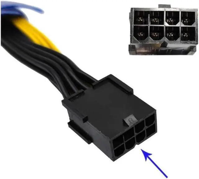 Alt view image 2 of 4 - (2-Pack) GPU VGA PCIe 8 Pin Female to Dual 2X 8 Pin (6+2) Male PCI Express Power Adapter Y-Splitter Extension Cable 9.4-inch(24cm)