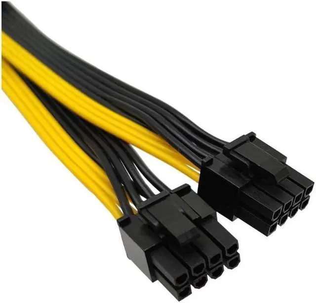 Alt view image 3 of 4 - (2-Pack) GPU VGA PCIe 8 Pin Female to Dual 2X 8 Pin (6+2) Male PCI Express Power Adapter Y-Splitter Extension Cable 9.4-inch(24cm)