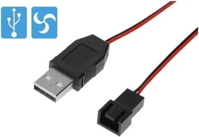 Alt view image 3 of 5 - 2pcs DIY USB to fan 2pin/3pin power supply USB charger conversion cable 5V cable (length 50cm ) Campers carry it with you, backpackers light-weight equipment, tent fan ventilation companion