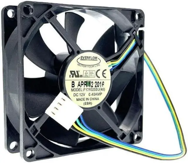 Main image of 80mm 8cm 8025 PWM Computer PC CPU Cooling Fan,Everflow F128025SU (48) 80X80X25mm DC12V 0.40A 4400RPM High Speed Cooler