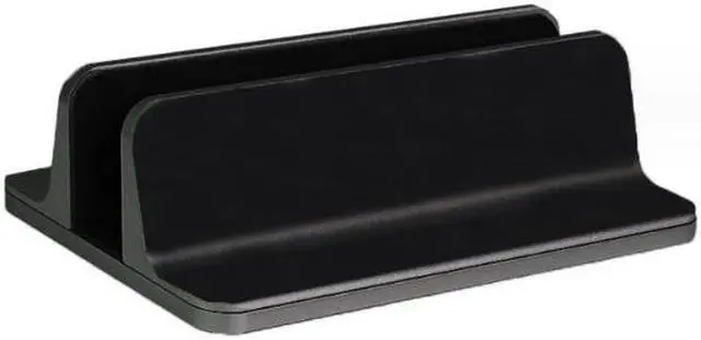 Main image of Vertical Laptop Stand Holder, Desktop Aluminum MacBook Stand with Adjustable Dock Size(2 Slots), Fits All MacBook, Surface, Chromebook and Gaming Laptops (Black)