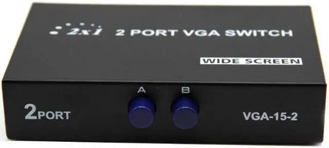 Alt view image 2 of 2 - Aomoproing 2 in 1 Out 2 Port VGA Selector Box VGA/SVGA Manual Sharing Selector Switch Box Switcher Splitter for LCD PC Monitor