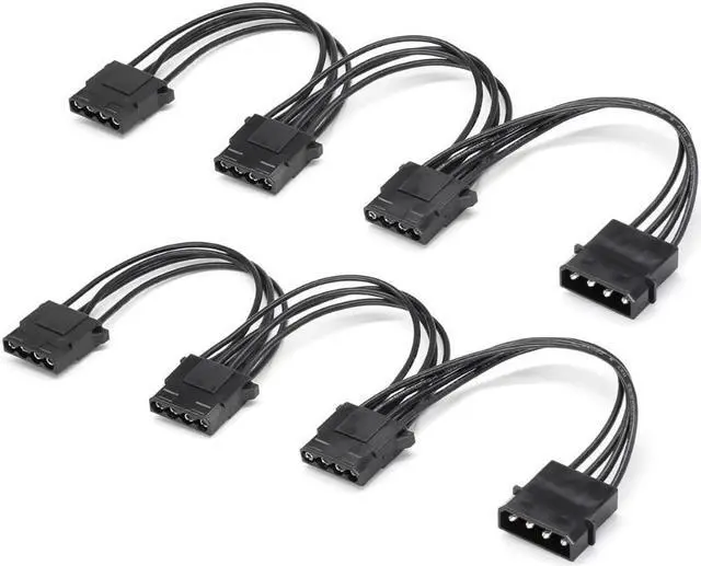 Main image of Aomoproing  4 Pin IDE Power Supply Extension Cable 1 to 3 Y Splitter 6.7 inch