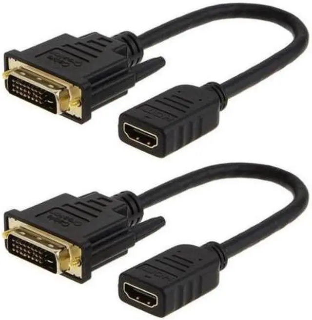Main image of Aomoproing 2-Pack HDMI to DVI Cable, Bi-Directional HDMI Female to DVI-D(24+1) Male Adapter, 1080P DVI to HDMI Conveter, 3D, 0.15M Black