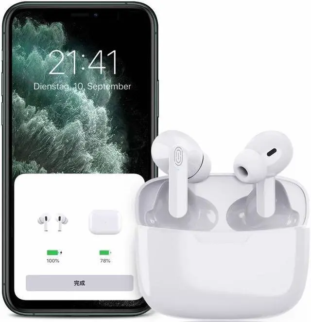 Alt view image 5 of 6 - Aomoproing TWS Wireless Bluetooth 5.0 Earphones,Binaural call HD Stereo with 200mAh Charging Case - White