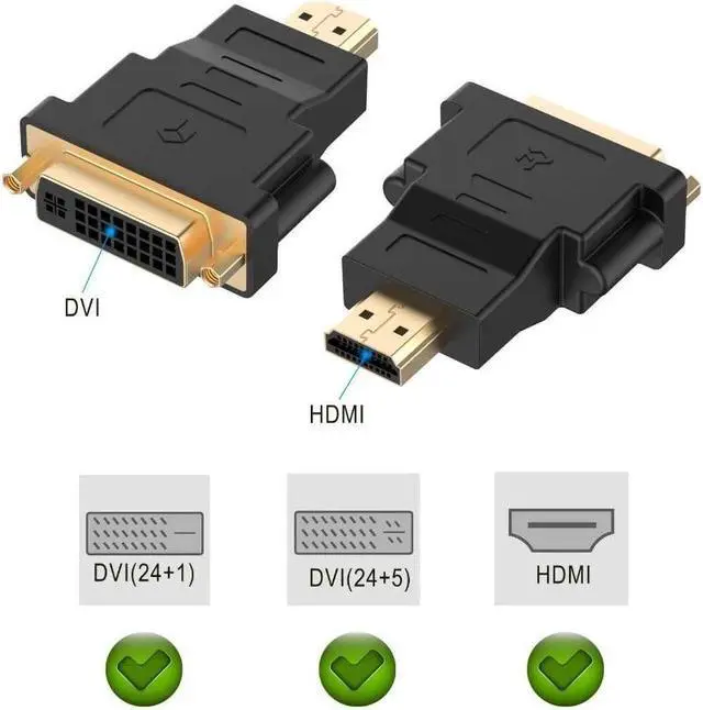 Alt view image 2 of 2 - 2-Pack HDMI (Male) to DVI (Female) Adapter (Black)