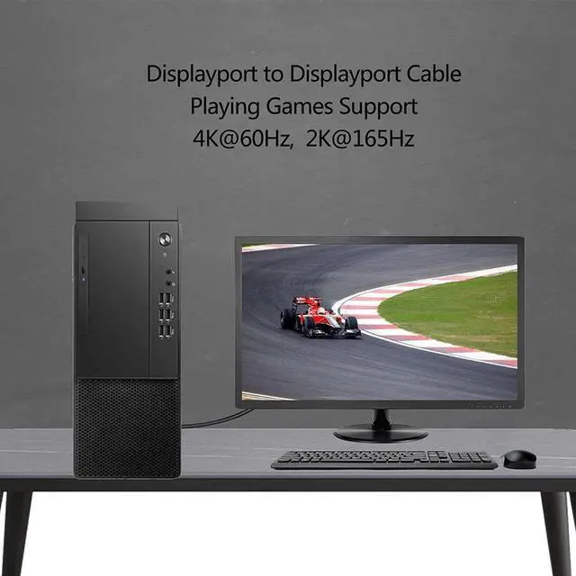 Alt view image 4 of 5 - DisplayPort to Displayport Cable 6 Feet Gold Plated Display Port to Display Port Cable 4K@60HZ Resolution(Male to Male) for DisplayPort Enabled Desktops and Laptops to Displays (2 Pack)