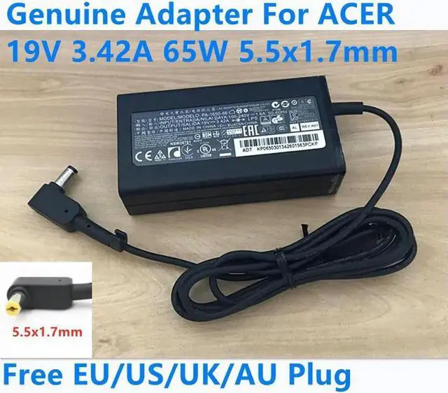 Main image of 19V 3.42A 65W 5.5x1.7mm PA-1650-86 ADP-65VH F AC Adapter For Travelmate 5742G 4750 TM4750 Laptop Charger