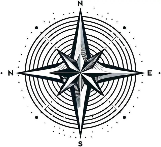 Main image of Compass Design Temporary Tattoos Unique Tattoo Hands Party Favors For Kids Fake Face Tattoos 6 Pcs Style A3.7 x 3.7 inches