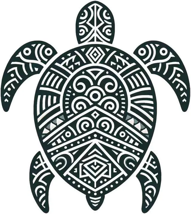 Main image of Maori Turtles Temporary Tattoos Unique Tattoo Hands Party Favors For Kids Fake Face Tattoos 6 Pcs3.7 x 3.7 inches