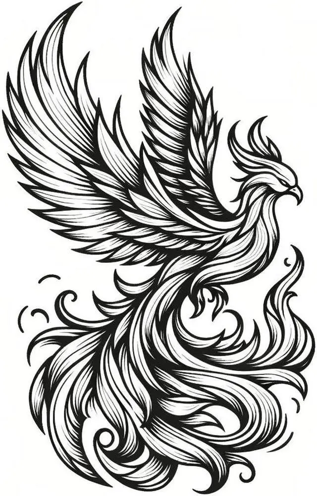 Main image of Phoenix Temporary Tattoos Unique Tattoo Hands Party Favors For Kids Fake Face Tattoos 6 Pcs3.7 x 3.7 inches