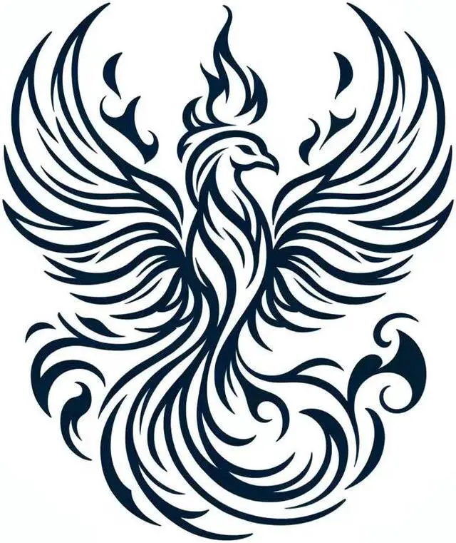 Main image of Phoenix Temporary Tattoos Unique Tattoo Hands Party Favors For Kids Fake Face Tattoos 6 Pcs3.7 x 3.7 inches