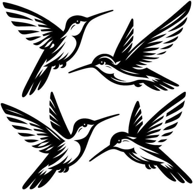 Main image of Hummingbird Design Temporary Tattoos Unique Tattoo Hands Party Favors For Kids Fake Face Tattoos 6 Pcs3.7 x 3.7 inches