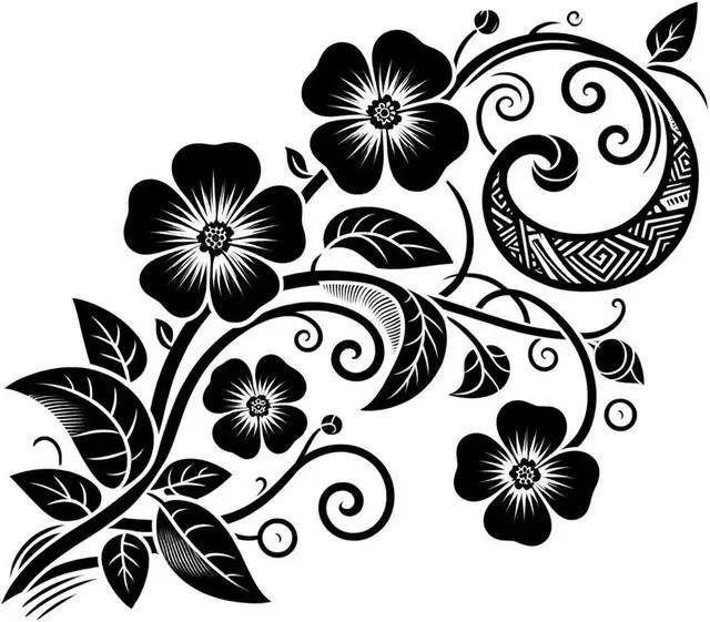 Main image of Maori Flower Design Temporary Tattoos Unique Tattoo Hands Party Favors For Kids Fake Face Tattoos 6 Pcs3.7 x 3.7 inches