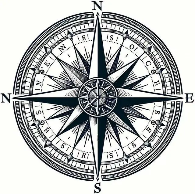 Main image of Compass Temporary Tattoos Unique Tattoo Hands Party Favors For Kids Fake Face Tattoos 6 Pcs3.7 x 3.7 inches