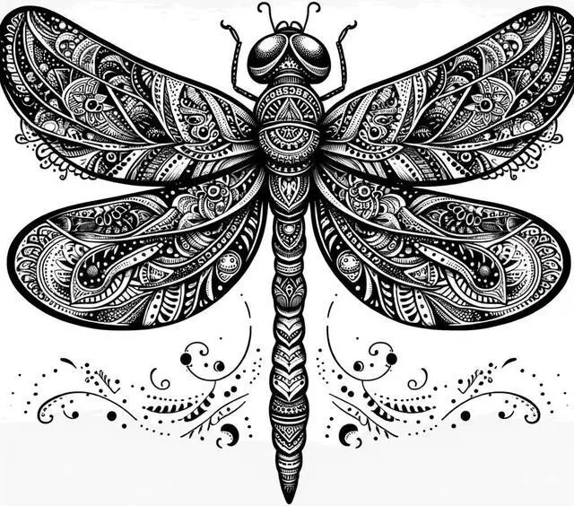 Main image of Dragonfly Maori Design Temporary Tattoos Unique Tattoo Hands Party Favors For Kids Fake Face Tattoos 6 Pcs3.7 x 3.7 inches