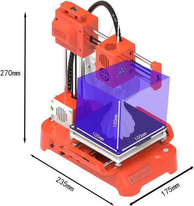 Alt view image 3 of 4 - 3D Printer 100×100×100mm Print Size DIY Kit Printing Machine with TF Card PLA Sample Filament for Home/School Education Use