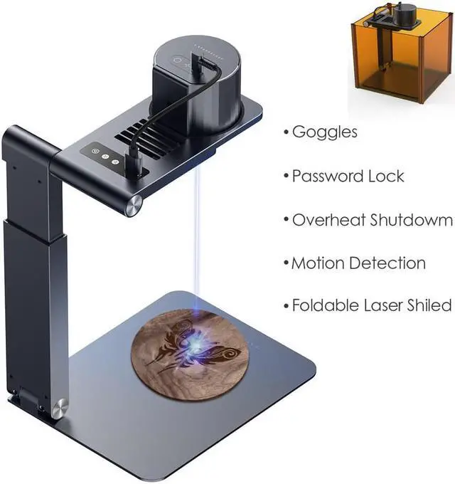 Alt view image 2 of 7 - Mini Portable Laser Engraver CNC Desktop DIY Laser Engraving Cutting Machine Wood Router Laser Printer