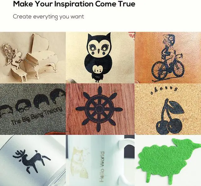 Alt view image 7 of 7 - Laser Engraver Mini Hand Portable High Speed DIY Cutting Engraving Machine for Wood/Leather/Painted Metal/Food/Bamboo