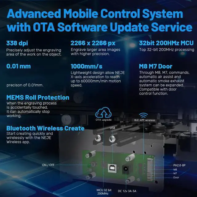 Alt view image 6 of 7 - Portable Laser Engraving Cutting Machine Desktop Laser Engraver CNC DIY  Cutter Printer Logo Carving