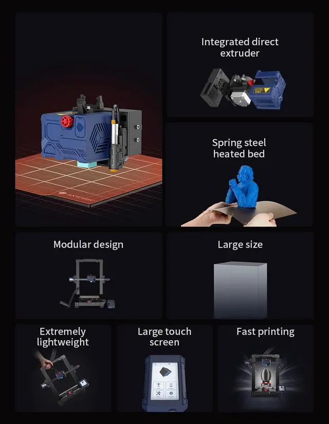 Alt view image 2 of 7 - 3D Printer FDM  Auto-Leveling Touch Screen 3D Printing Machine