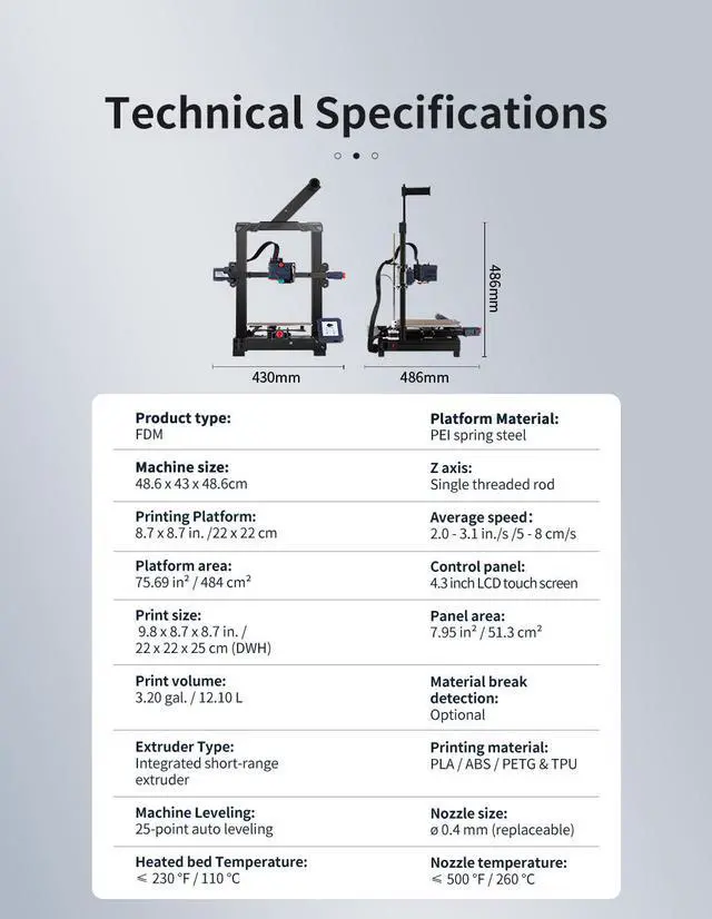 Alt view image 7 of 7 - 3D Printer FDM  Auto-Leveling Touch Screen 3D Printing Machine