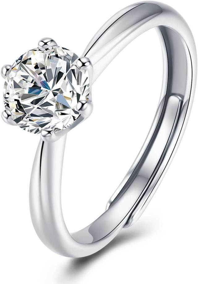 2 Carat Moissanite Floral Platinum-Plated Ring | A Blissfully Beautiful  Boutique